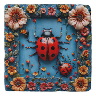 Colorful 3d ladybug trivet