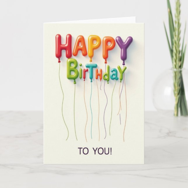 Colorful 3D Letters Card (Front)