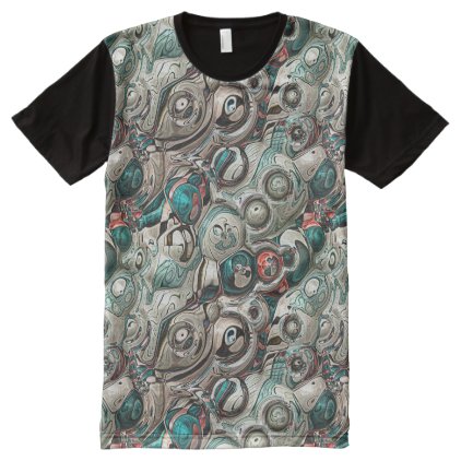 Colorful 3D Pattern All-Over-Print Shirt
