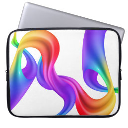 Colorful 3D swirls abstract shapes Laptop Sleeve