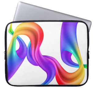 Colorful 3D swirls abstract shapes Laptop Sleeve