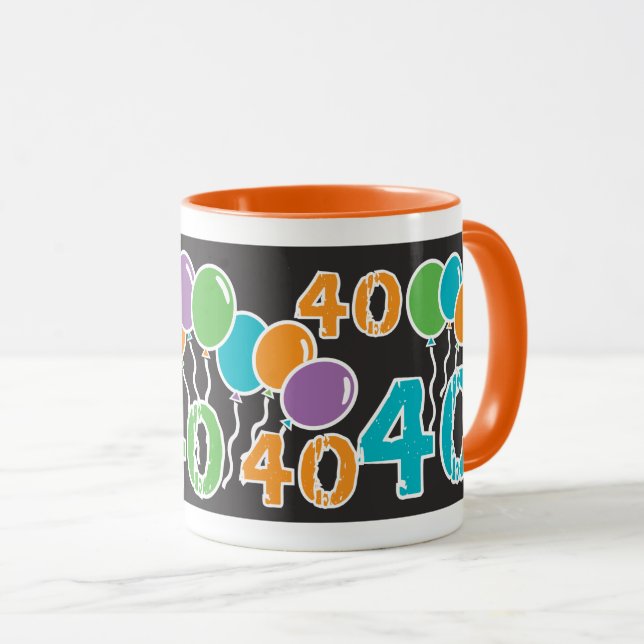 Colorful 40th Birthday Mug (Front Right)