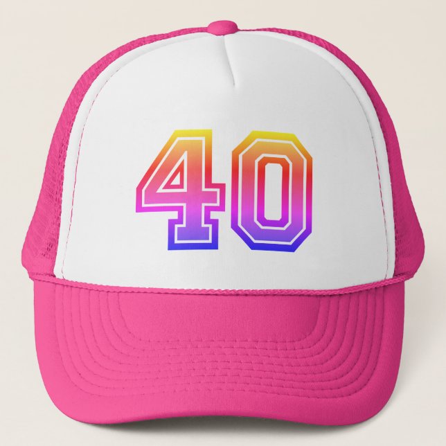 Colorful 40th Birthday Party Trucker Hat (Front)