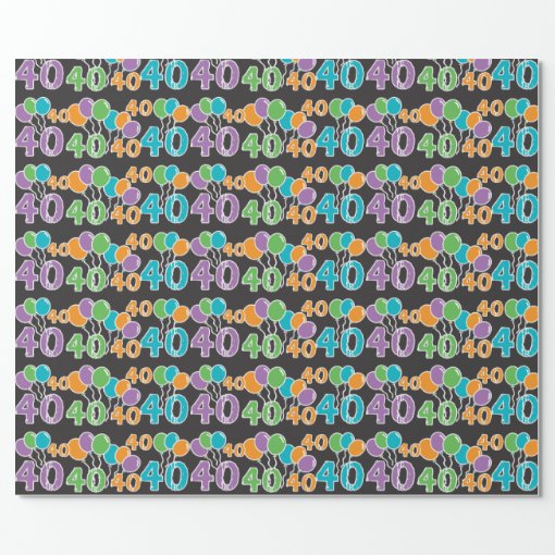 Colorful 40th Birthday Wrapping Paper | Zazzle