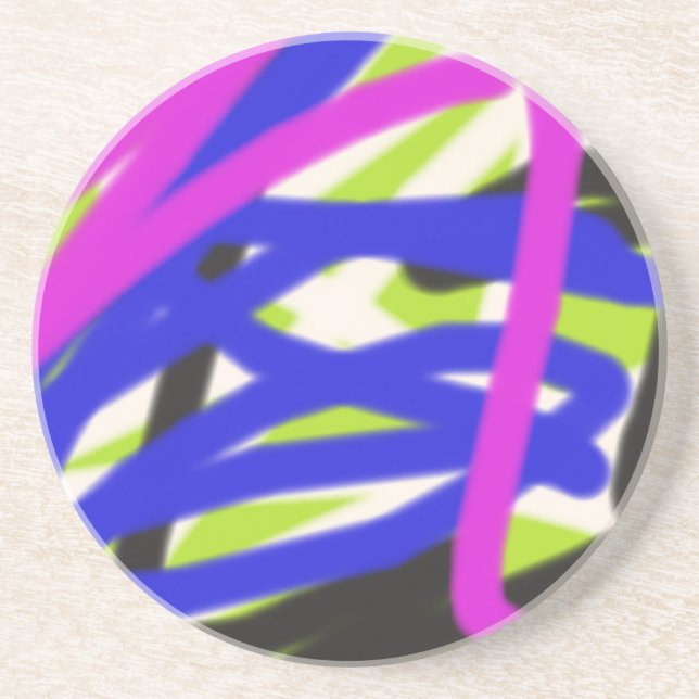 colorful 4834 abstract art drink coaster (Front)