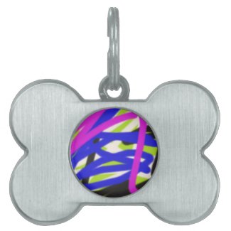 colorful 4834 abstract art pet name tag