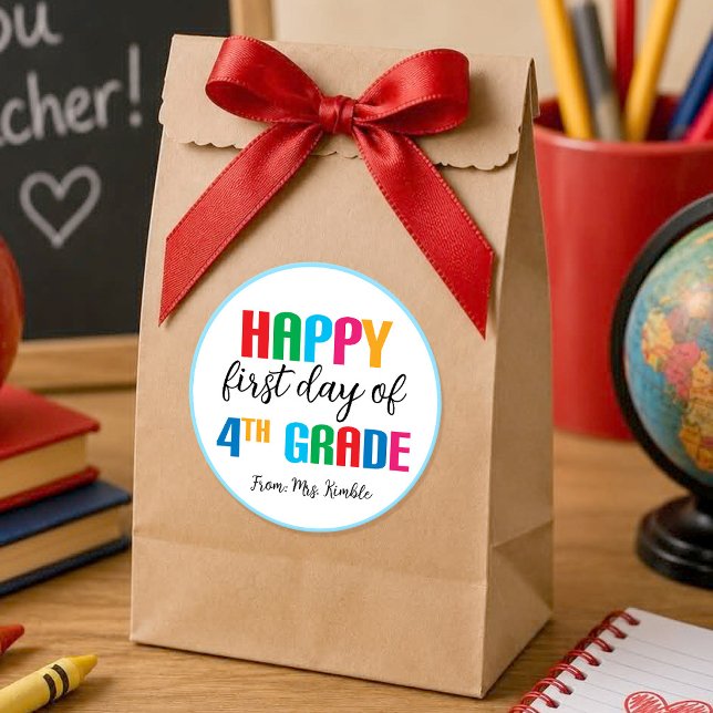 Colorful 4th Grade School Sticker (Creator Uploaded)