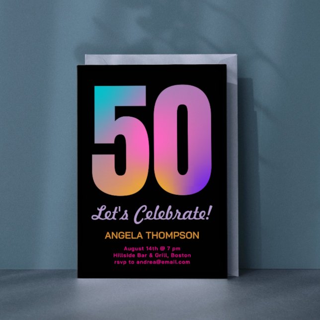 Colorful 50 Years Birthday Invitation (Creator Uploaded)