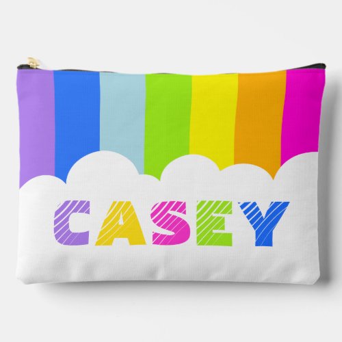 Colorful 5 letter name rainbow cloud pencil case accessory pouch