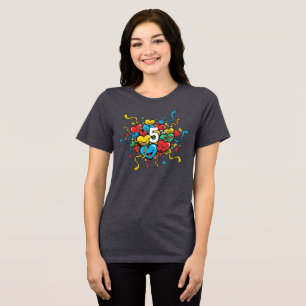 Colorful 5th Year Anniversary Tri-Blend Shirt