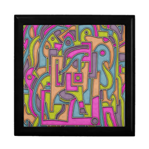 Colorful 60s Mod Geometric Abstract Gift Box
