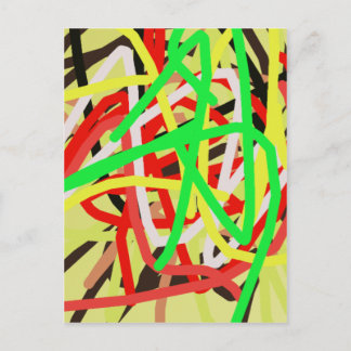 colorful 676 abstract art postcard