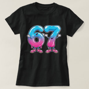 Colorful 67 Drip Cartoon Fantasy Graphic T-Shirt