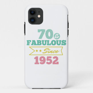 colorful 70 and fabulous since 1952 iPhone 11 case