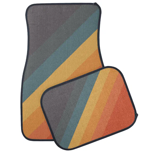 Colorful 70s 80s Retro Striped Stripes Car Floor Mat | Zazzle