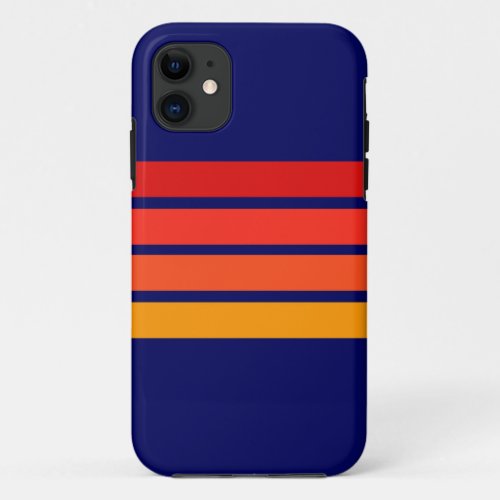 Colorful 70s 80s Retro Striped Stripes iPhone 11 Case