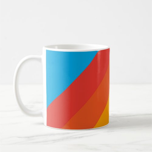 Colorful 70s 80s Retro Striped Stripes Coffee Mug