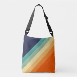 Colorful 70s 80s Retro Striped Stripes Crossbody Bag