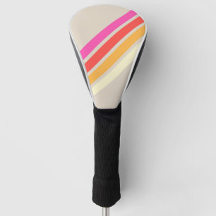 Colorful 70s 80s Retro Striped Stripes Golf Head Cover