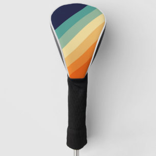 Colorful 70s 80s Retro Striped Stripes Golf Head Cover