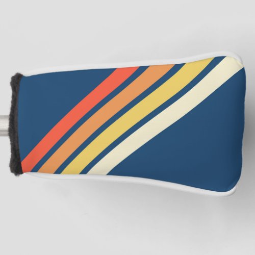 Colorful 70s 80s Retro Striped Stripes Golf Head Cover