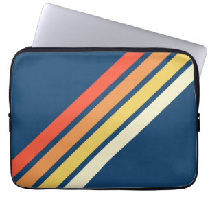Colorful 70s 80s Retro Striped Stripes Laptop Sleeve
