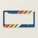 Colorful 70s 80s Retro Striped Stripes License Plate Frame<br><div class="desc">Colorful 70s 80s Retro Striped Stripes License Plate Frame</div>