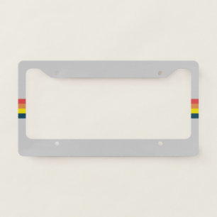 Colorful 70s 80s Retro Striped Stripes License Plate Frame