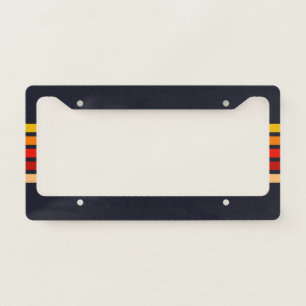 Colorful 70s 80s Retro Striped Stripes License Plate Frame