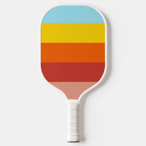 Colorful 70s 80s Retro Striped Stripes Pickleball Paddle