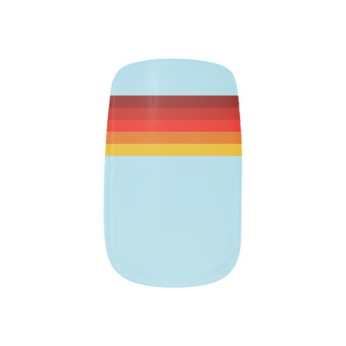 Colorful 70s Retro Striped Stripes Minx Nail Art