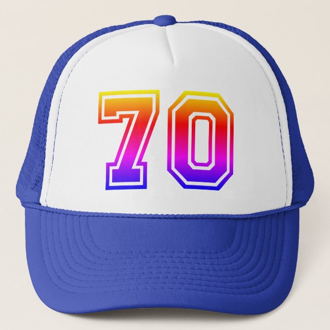 Colorful 70th Birthday Trucker Hat (Front)