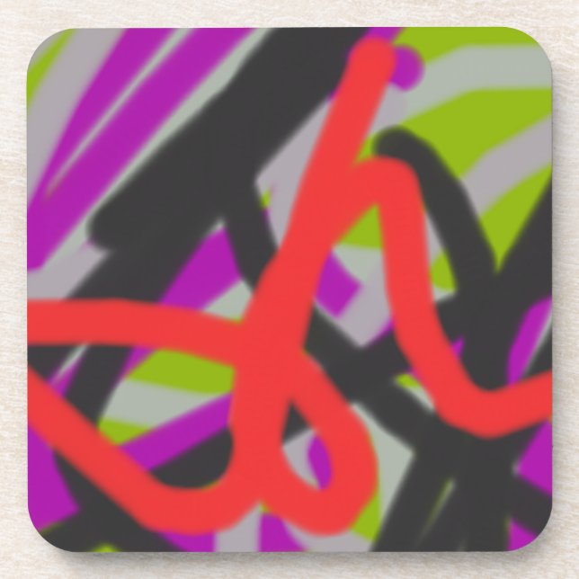 colorful 7564 abstract art coaster (Front)
