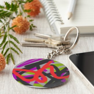 colorful 7564 abstract art keychain