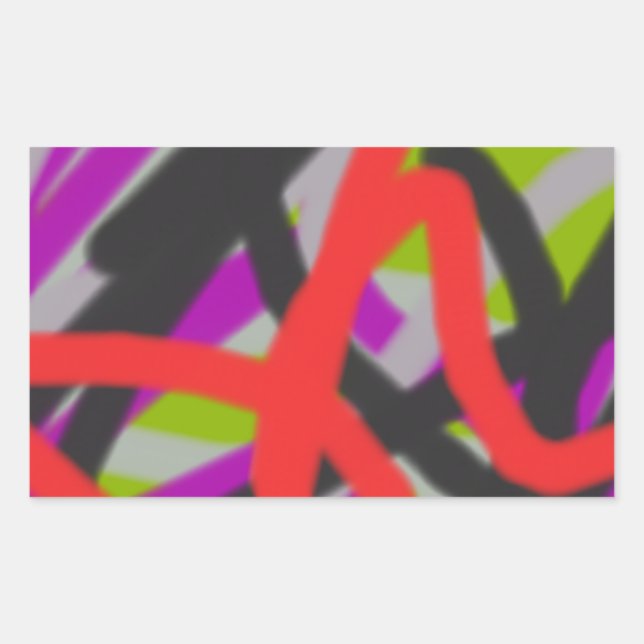 colorful 7564 abstract art rectangular sticker (Front)