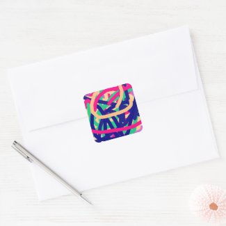 colorful 7647 abstract art square sticker