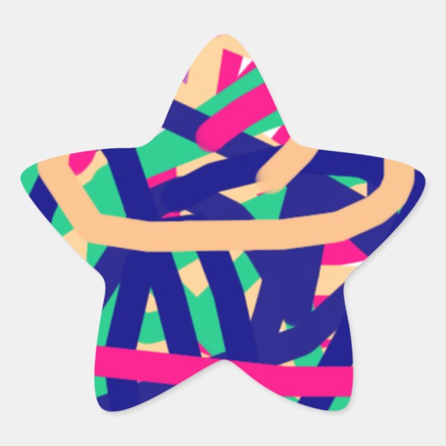 colorful 7647 abstract art star sticker (Front)