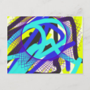 colorful 768 abstract art postcard
