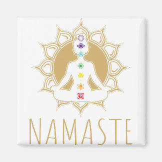 Colorful 7 Chakra Buddha Design - Mandala Lotus Om Magnet