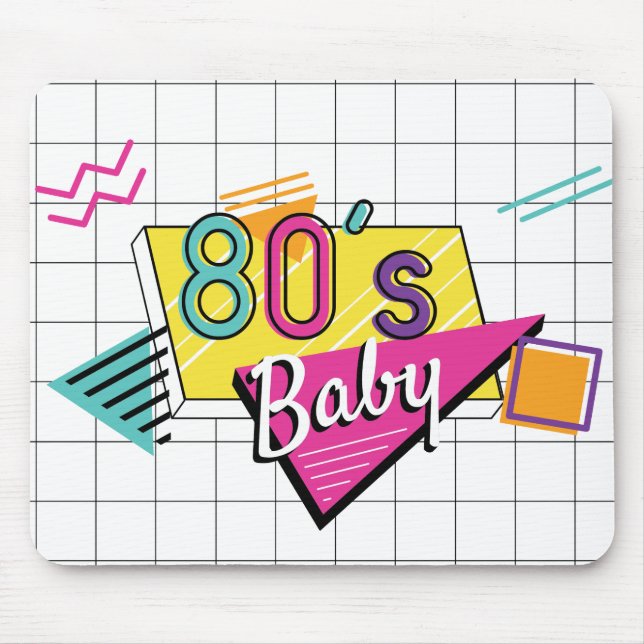 Colorful 80's Baby Mouse Pad (Front)