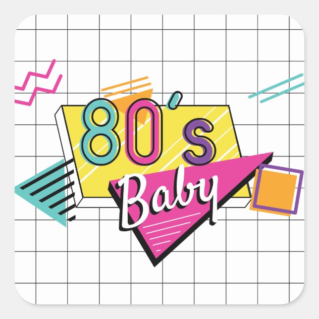 Colorful 80's Baby Stickers (Front)