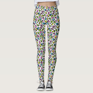 Colorful 80s Cheetah Print Leggings
