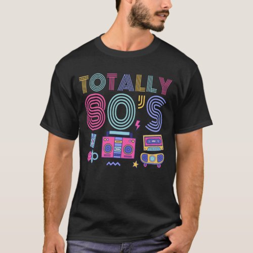 Colorful 80s Costume Party Retro Disco 1980s T_Shirt