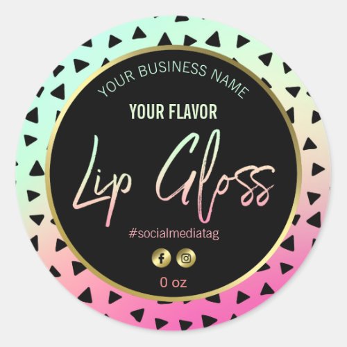 Colorful 80s Design Lip Gloss Labels