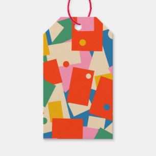 Colorful 80s Geometric Abstract Modern Pattern Gift Tags