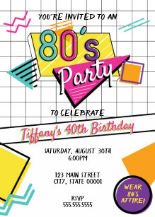 1980s Invitations Zazzle