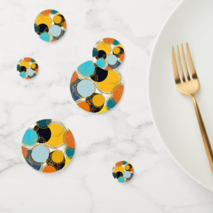 Colorful 80s Retro Abstract Party Coin-Shaped Confetti