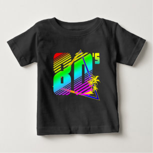 Colorful 80's sunset palm trees baby T-Shirt