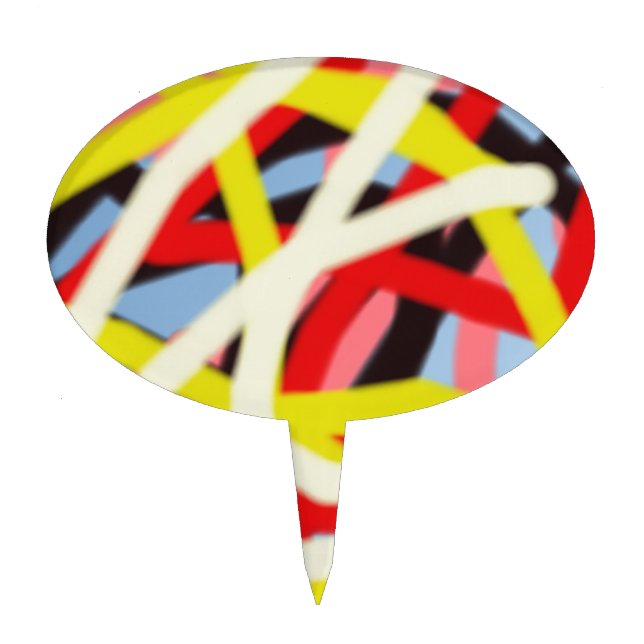 colorful 8773 abstract art cake topper (Front)