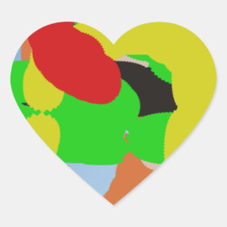 colorful 8886 abstract art heart sticker